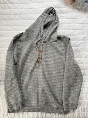 Cozy Quilted Gray Hoodie